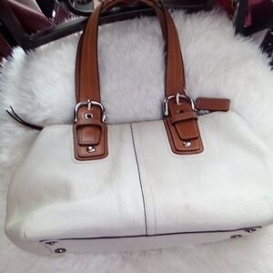 Coach leather bag with callouts